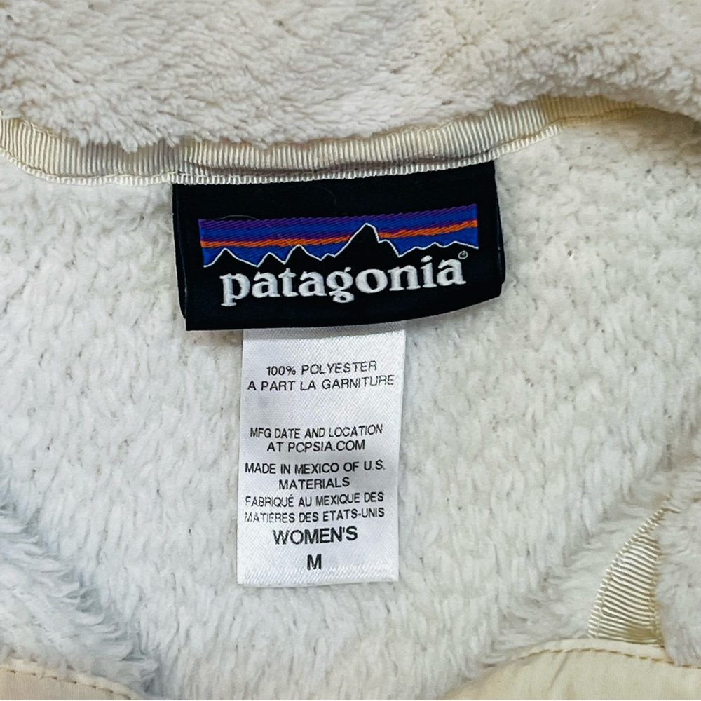 Patagonia Fleece Pullover Women's Re-Tool Snap-T Sz M Ivory Cream - Picture 4 of 15